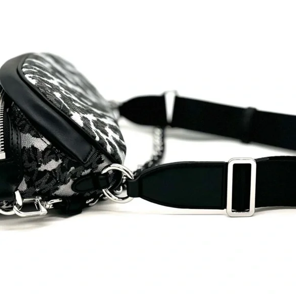 Michael Kors Medium Slater Sling Pack Chain Messenger Crossbody Bag Black Multi - Picture 10 of 11